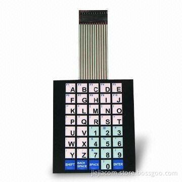 40-Key Membrane Switch Keypad for General Use, Made of PET and PC Materials